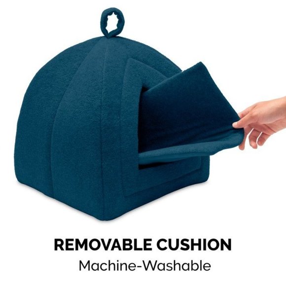 NWT FurHaven Dog or Cat Tent, Small, Navy w/white stars and moons - Picture 5 of 6